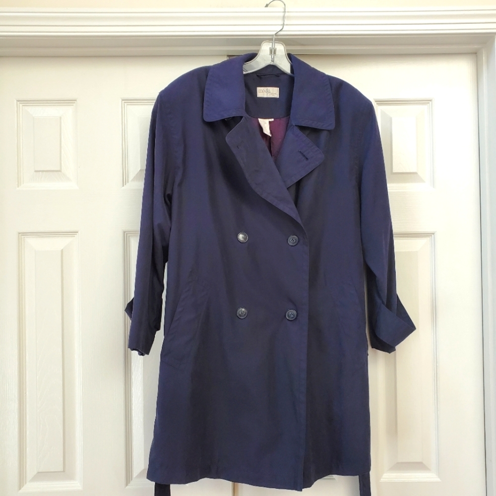 Moda Spiegel Navy Blue Trench Coat MEDIUM